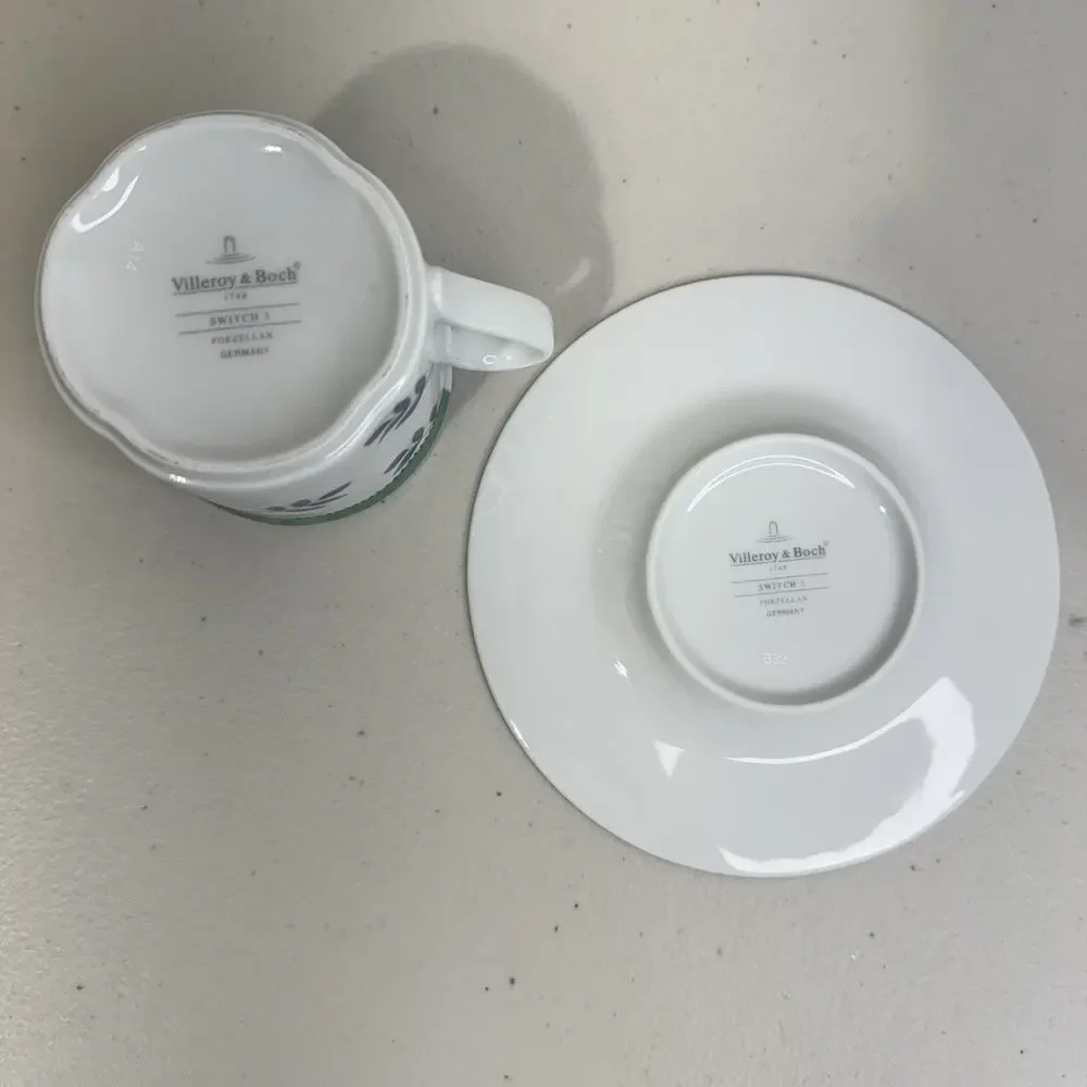 Villeroy & Boch Switch 3 Porzellan Germany Breakfast Cup & Saucer Set A14 & B32